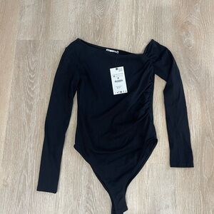 Zara Black Long Sleeve Bodysuit